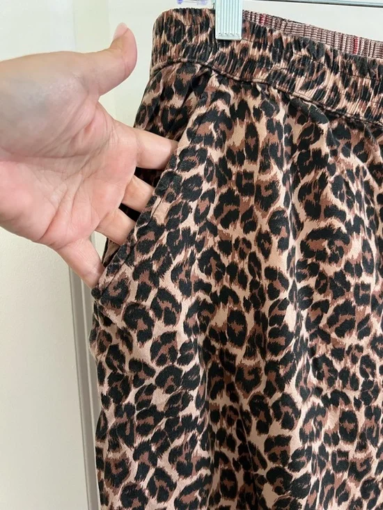 aerie Cheetah/Leopard-Print Button-Front Lounge Pants - brown & black - Picture 4 of 6